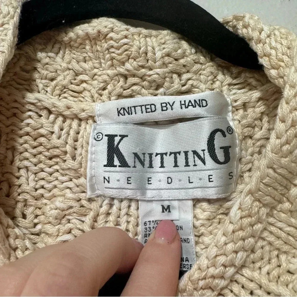 Knitting needles silk blend cardigan Medium - Picture 9 of 10